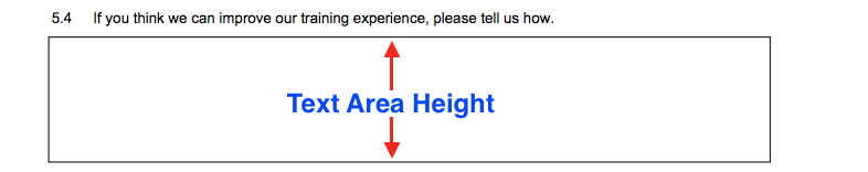 Evaluation Form Text Area Height