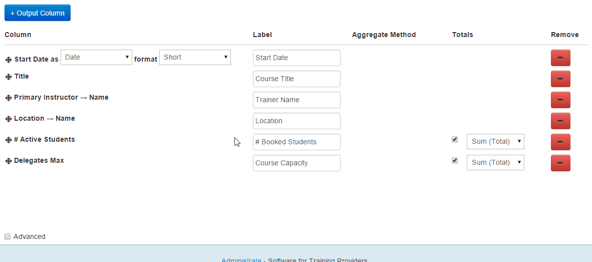 Add Formulas to perform arithmetic on your numerical Output Columns