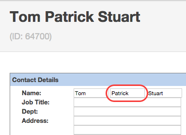 Middle name field on Contact record