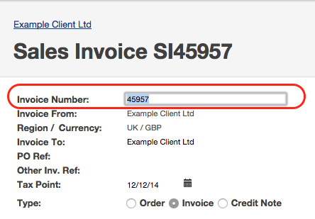 Editable Invoice Number