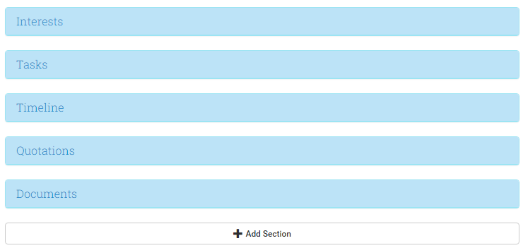 Add Section button is at the bottom of the page