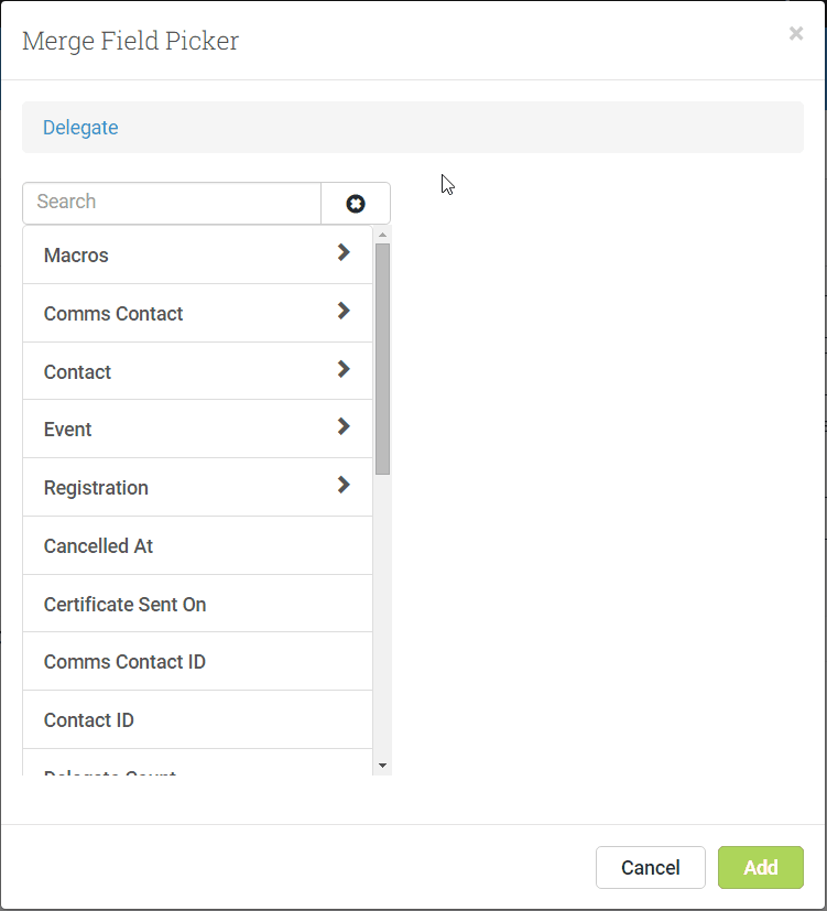 Using the Merge Field Picker to select the Instructor's name