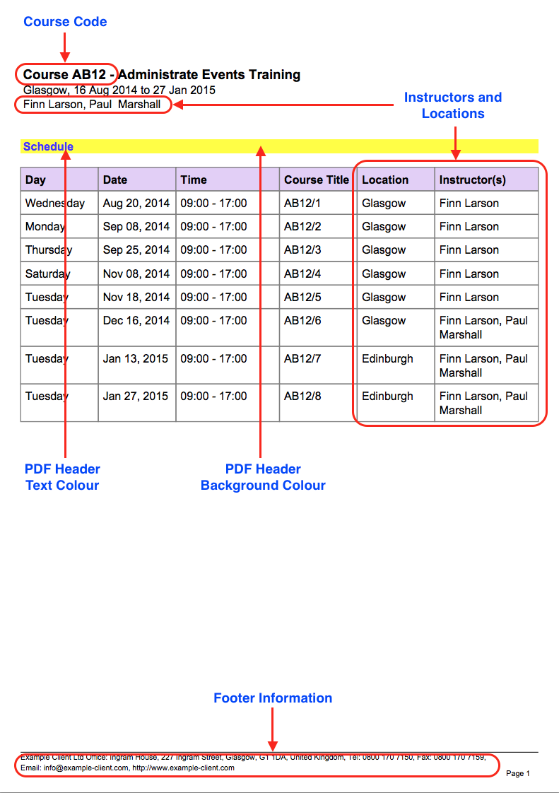 Annotated event PDF