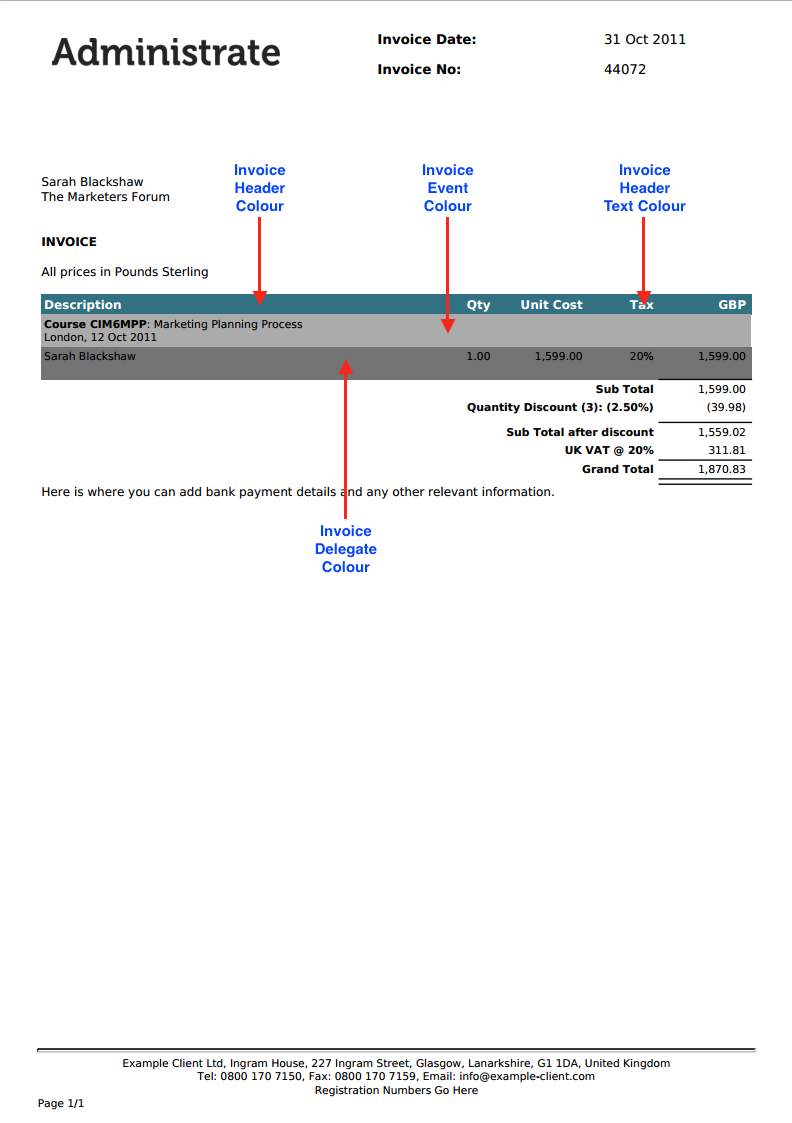 Annotated Invoice Example