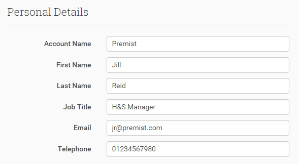Personal Details that translate into Account and Contact information