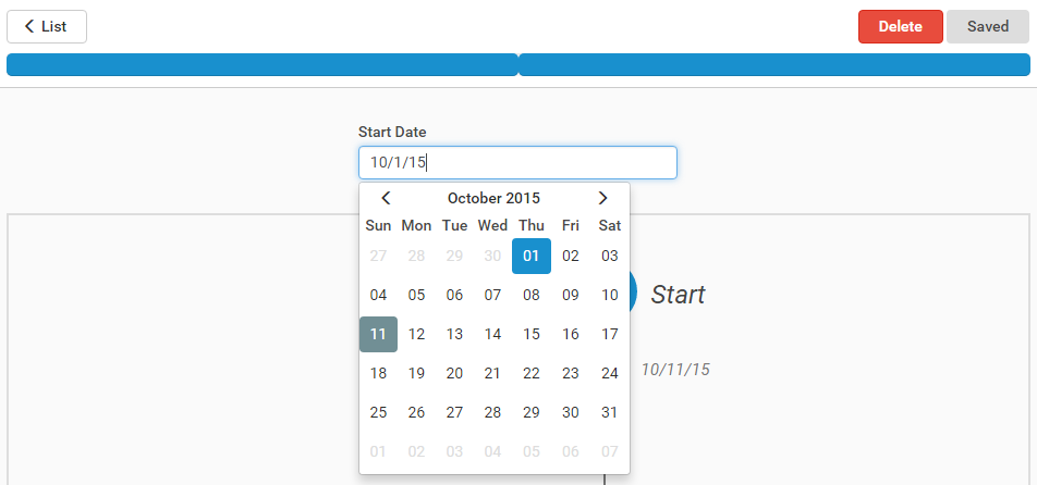 Change the Start Date of the Assignment