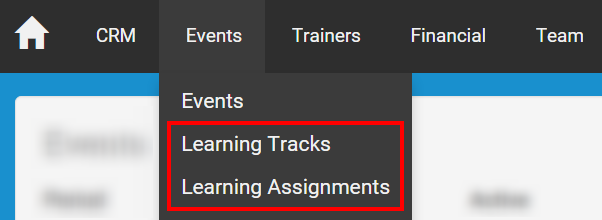You can access Learning Tracks through your Events menu
