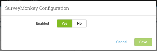 You can switch the SurveyMonkey on or off at any time