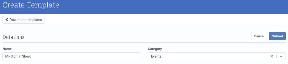 Select Events category
