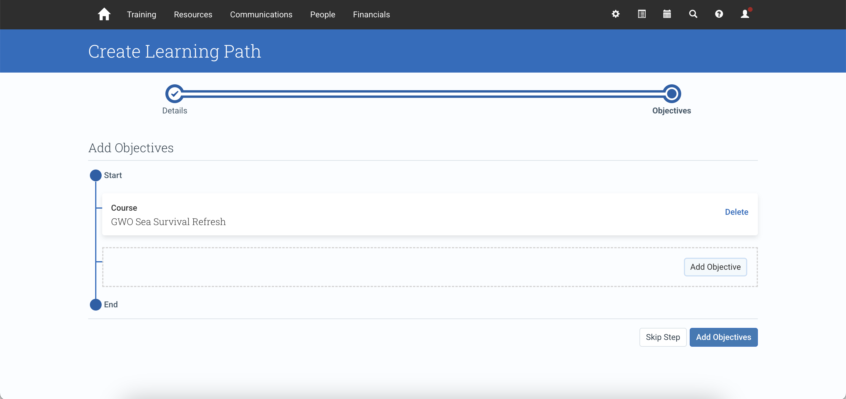 Serial and grouped Learning Path example