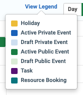 Availability Calendar legend