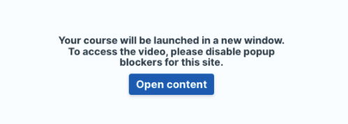 Pop-up blocker message when launching SCORM content