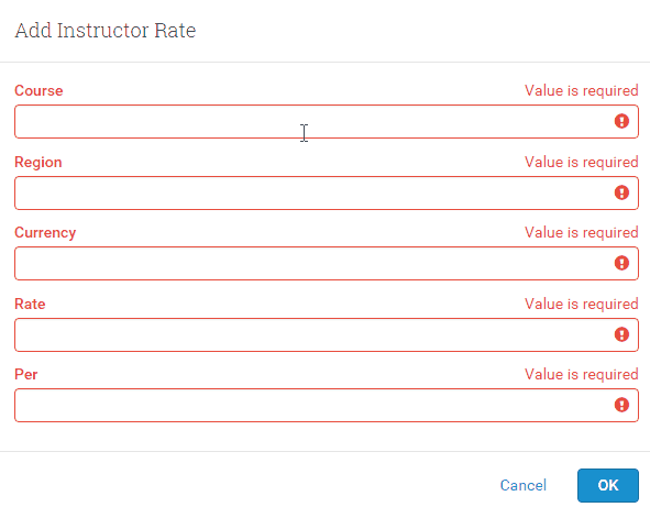Adding an Instructor Rate