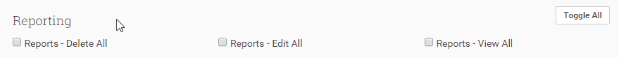 Role permissions interface