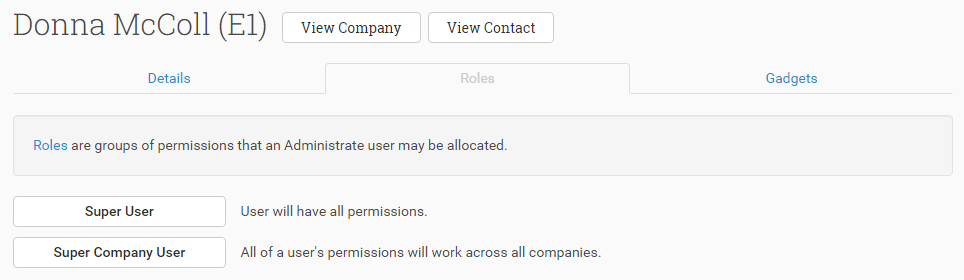 Special roles in Users