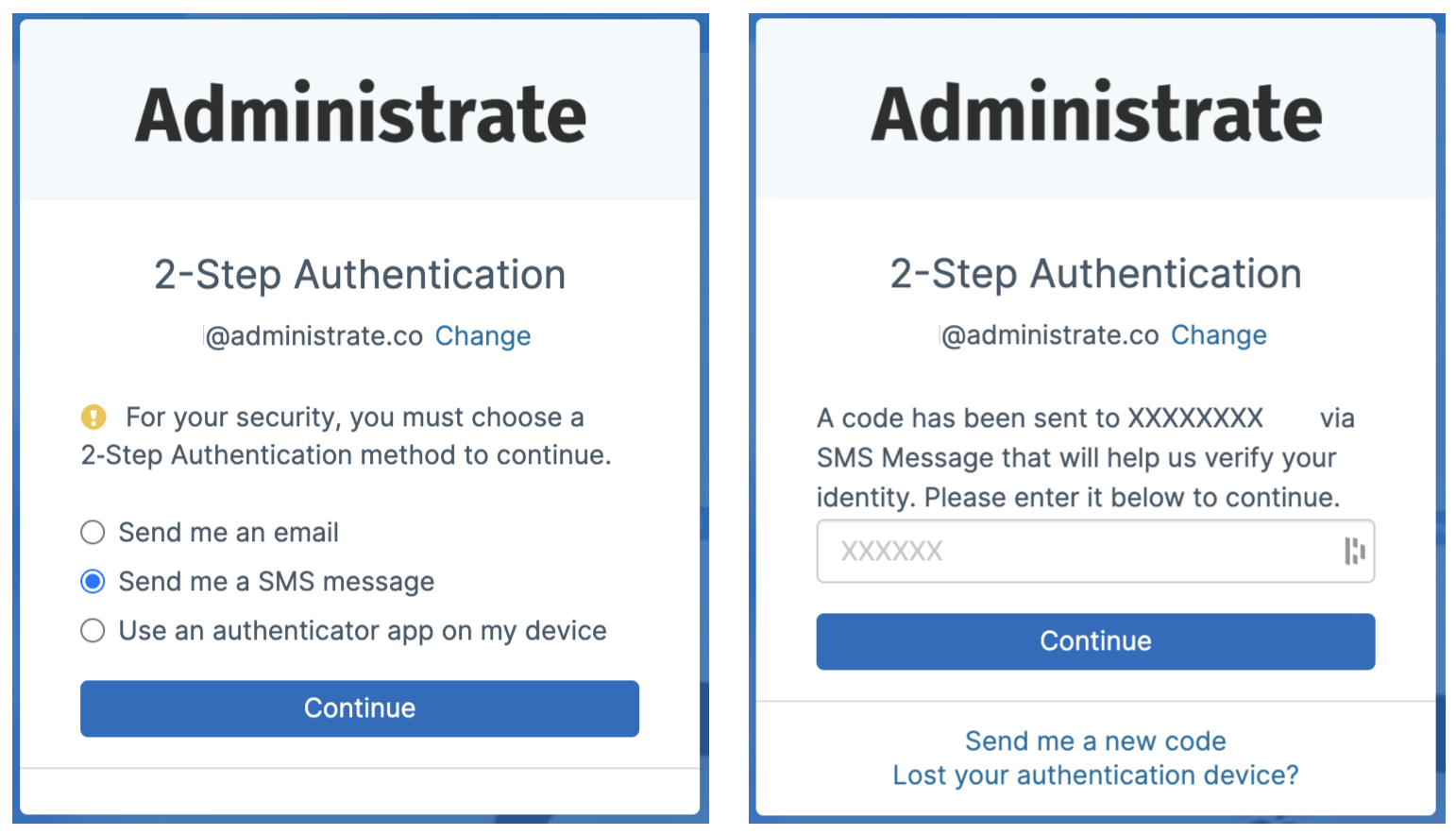 SMS 2FA prompt